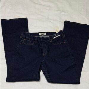 Abercrombie & Fitch Curve Love Mid Rise Dark Wash Boot Cut Jeans Size